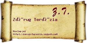 Zárug Terézia névjegykártya